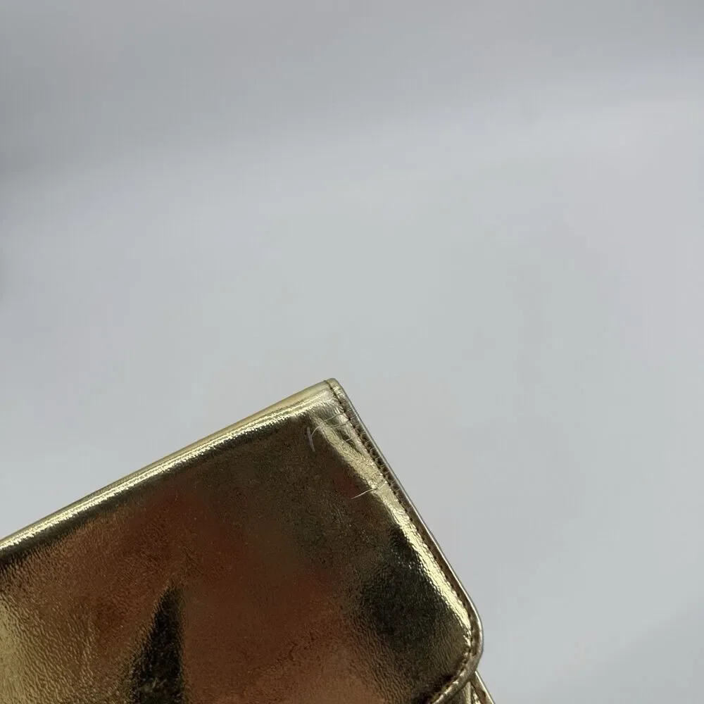 Vintage Gold 50s Clutch Bag Flower Accordion Formal Evening